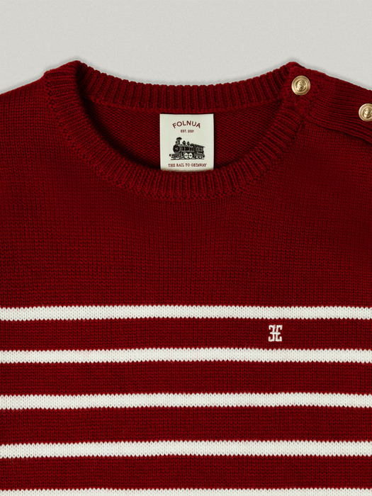 KRONE STRIPE KNIT [RED IVORY]