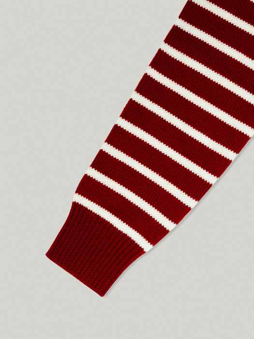 KRONE STRIPE KNIT [RED IVORY]