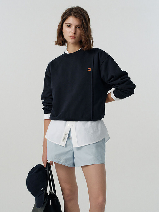 UNISEX DUNST LOGO CREASE SWEATSHIRT FRENCH NAVY_UDTS5A103N2 - Image 3