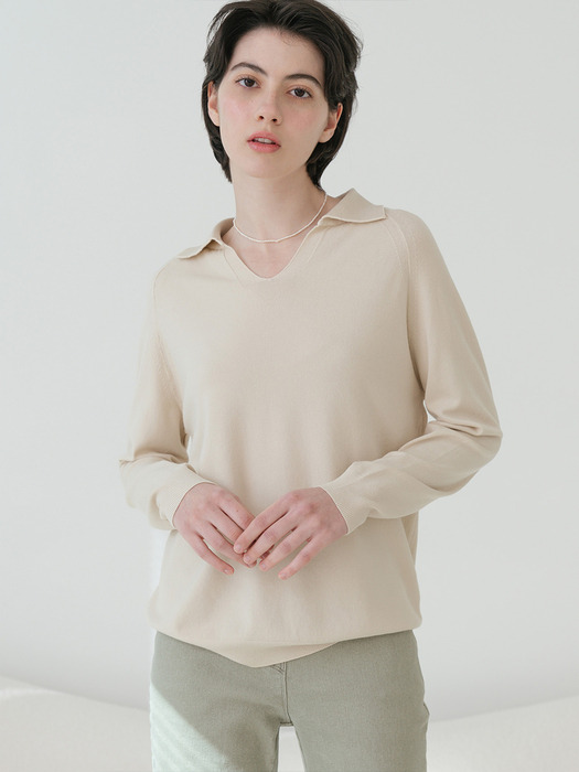 V Collar Neck Raglan Long Sleeve Knitwear (6colors) VKNIT_055