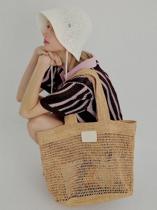 메르헨][단독] Evotte raffia bag_3color