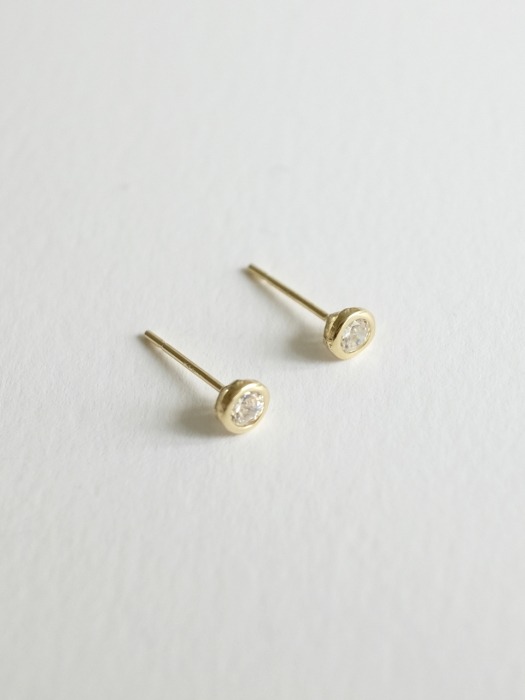 14k gold Simple Bezel Earring