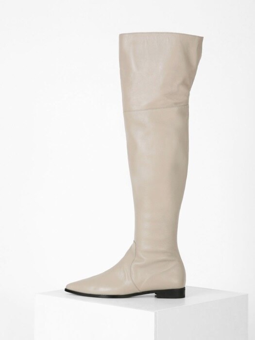 POINTED KNEE-HIGH BOOTS - BEIGEGRAY