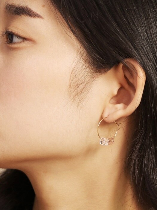 square crystal hook earring