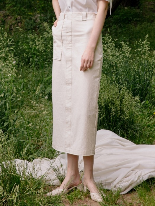 comos`191 out-pocket point skirt (beige)