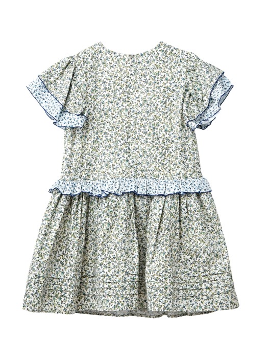 Flower frill wing mini dress and shorts - Blue