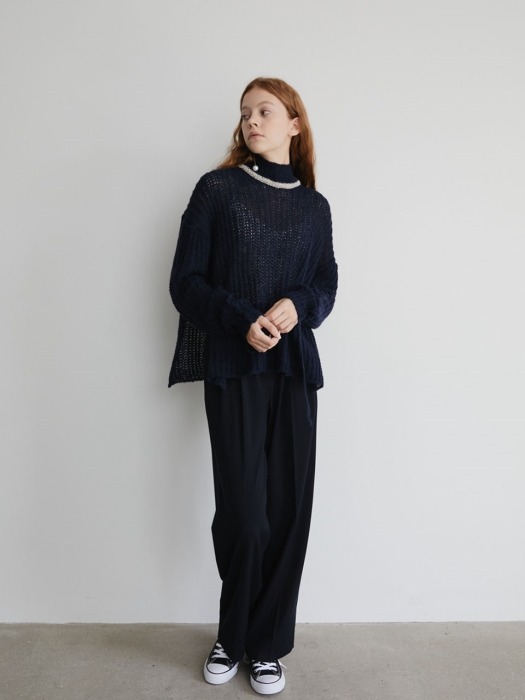 19 FALL_Navy High-Rise Wide Pants 