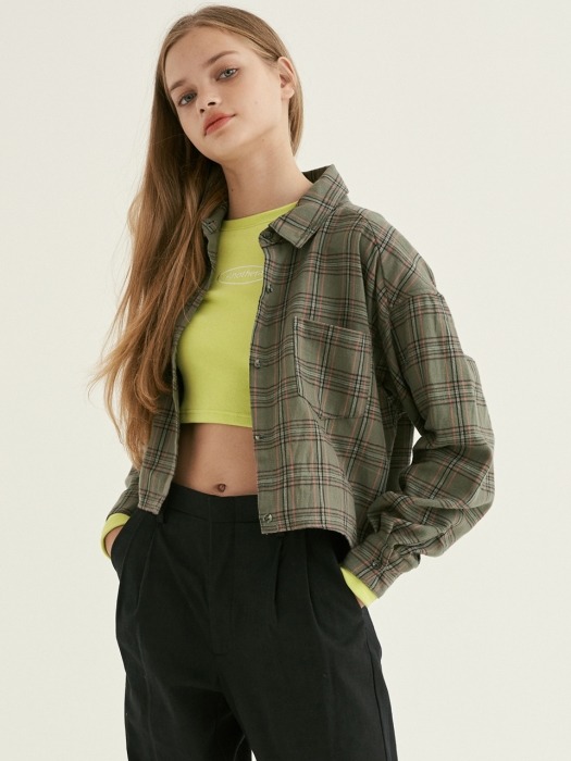 Check Crop Shirt [3colors]