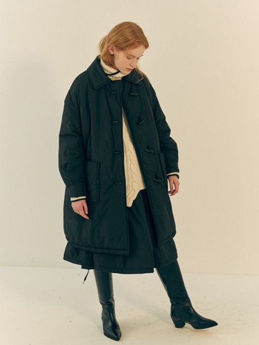 LAVE DE DUFFLE COAT - BLACK QUILTING