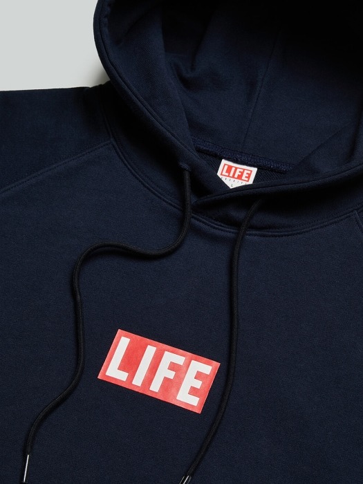 LIFE BASIC LOGO HOODIE_NAVY