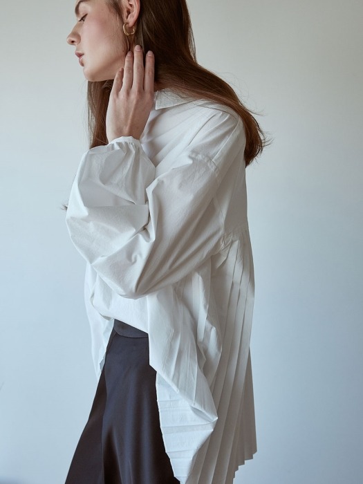 awesome pleats blouse[white]