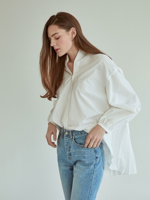 awesome pleats blouse[white]
