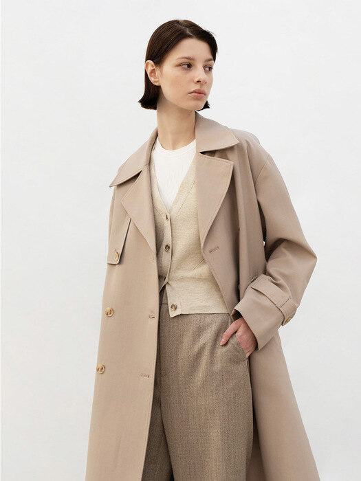 EMILY DOUBLE TRENCH COAT (Beige)