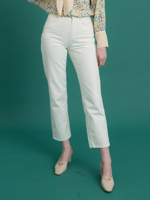monts 1056 cotton cropped pants (white) 