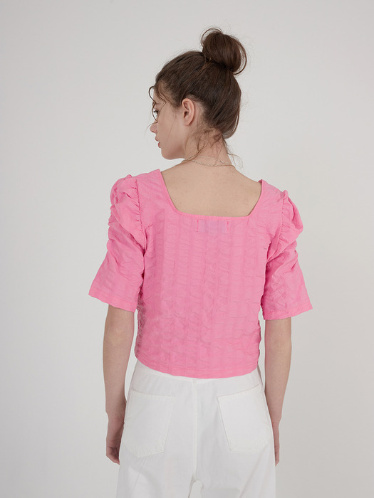 Square Frill Blouse_Pink
