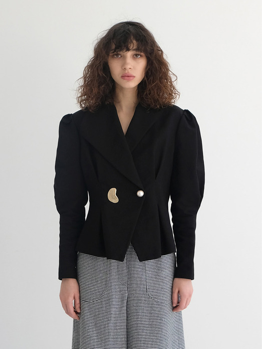 ADELINE UNBALACED COLLAR JACKET BLACK