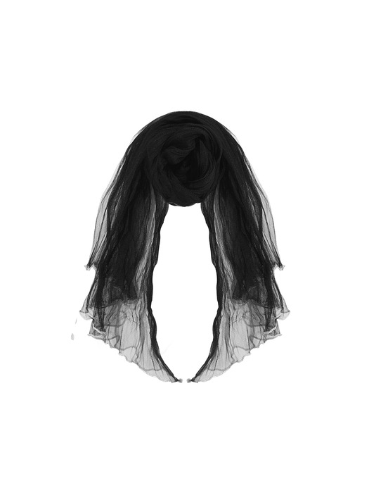 CHIFFON SCARF [BLACK]