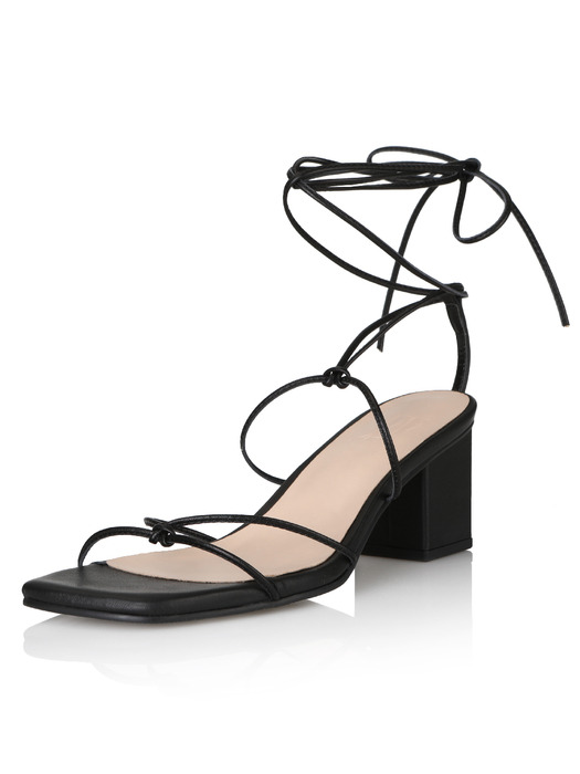 Y.01 Jane candy lace-up sandals / YY20S-S49 Black