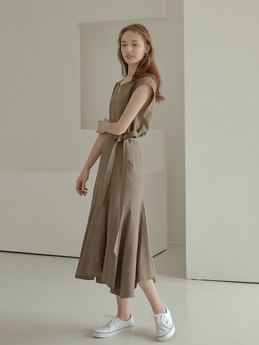 Plain Linen Skirt[Brown]