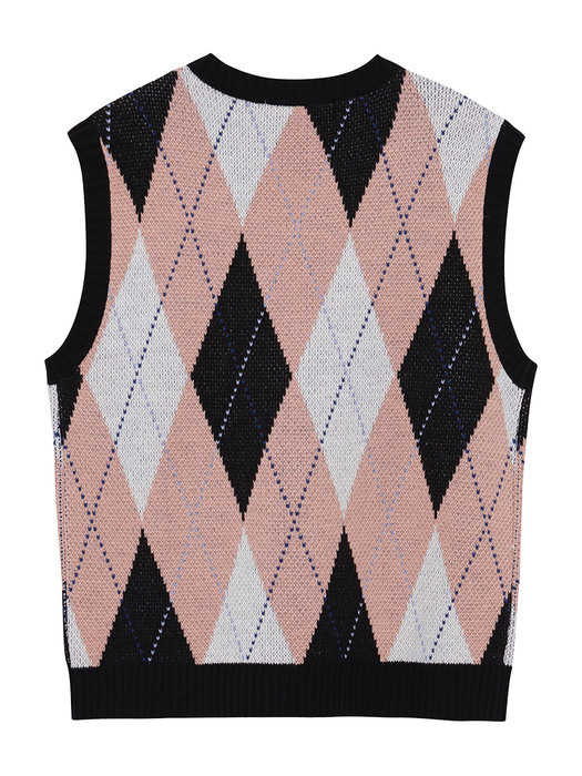 Argyle Knit Vest in_VK0AV2330 / 2color