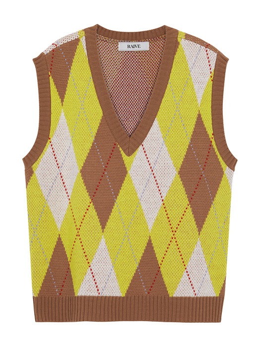 Argyle Knit Vest in_VK0AV2330 / 2color