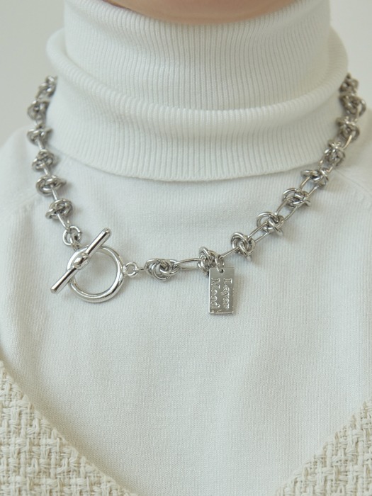 twist chain necklace-silver