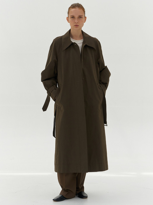 Single Trench Coat [Brown]