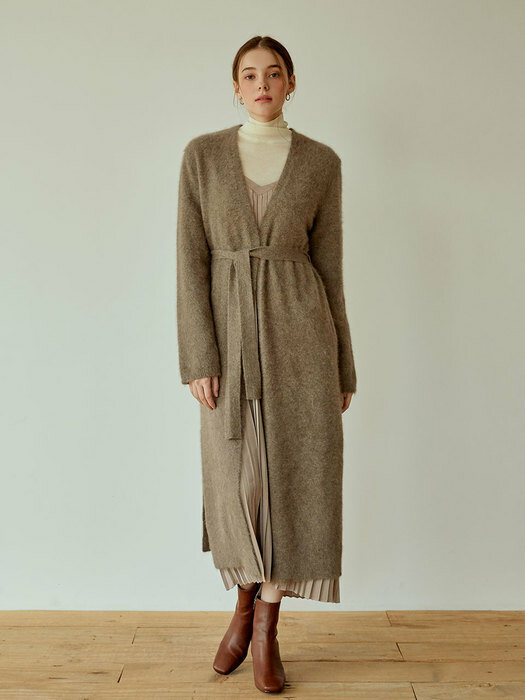 Daily Long Knit Cardigan (Brown)