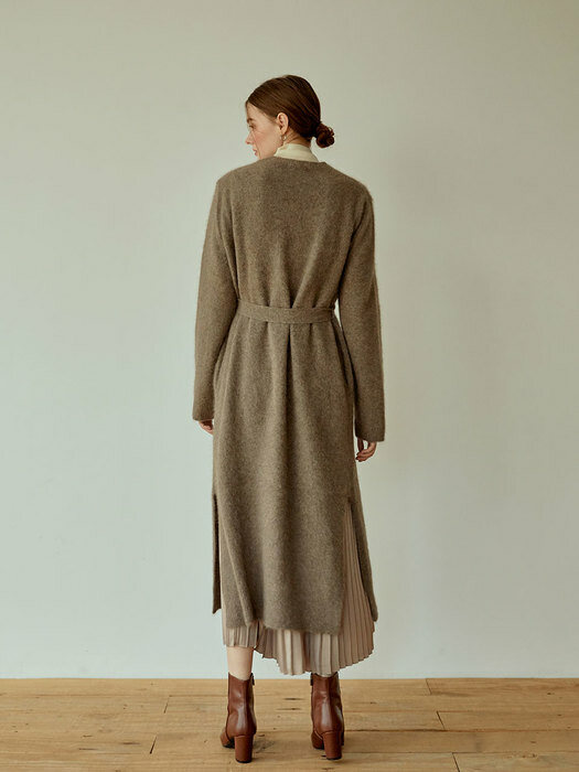 Daily Long Knit Cardigan (Brown)