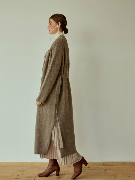 Daily Long Knit Cardigan (Brown)