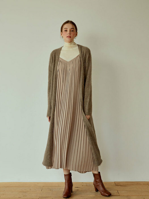 Daily Long Knit Cardigan (Brown)