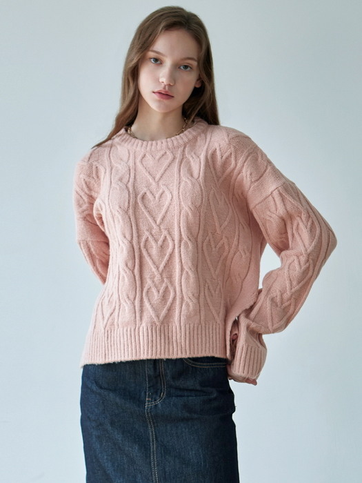 ARAN CROP KNIT_MOCHA