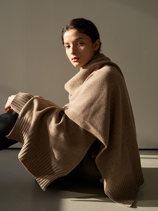 TTW CASHMERE MUFFLER TURTLENECK KNIT 3COLOR