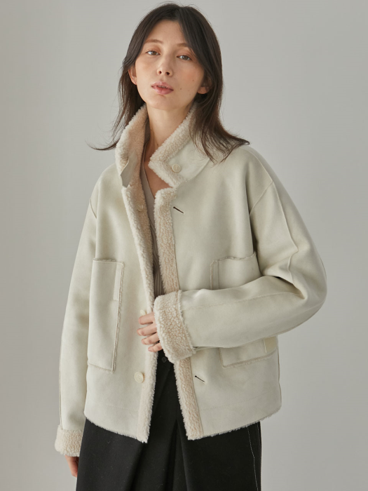 [단독]Blanche Reversible Short Shearing Coat_Ivory