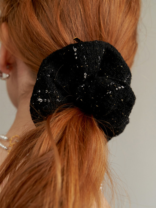 Black Tweed Scrunchie