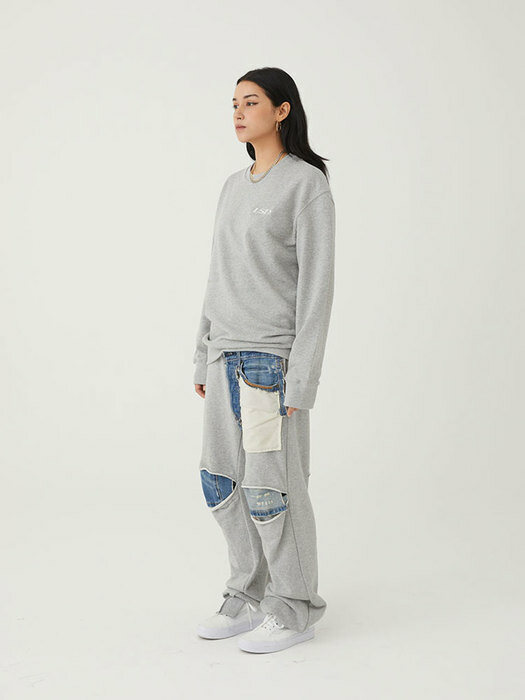 DESTROYED DENIM SWEATPANTS(FLEECE .VER)