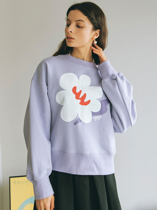 FLOWER PRINT SWEATSHIRT_L/PURPLE (EEOO1RLR01W)