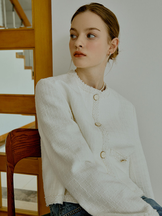 Classic tweed jacket (white)