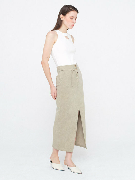 Cotton Long Skirt_Brown