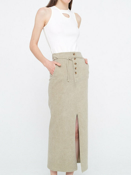 Cotton Long Skirt_Brown