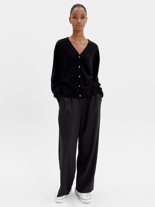 WIDE FIT TROUSERS BLACK