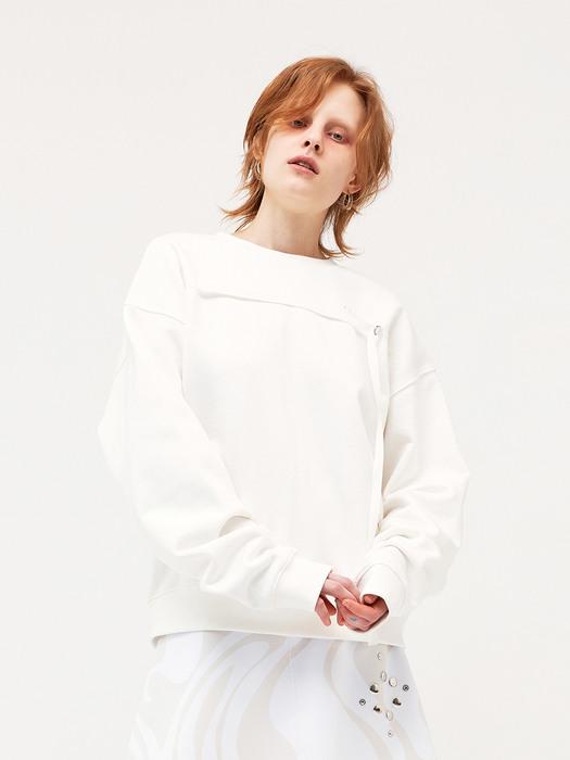 Wave Print Sweatshirt (White)
