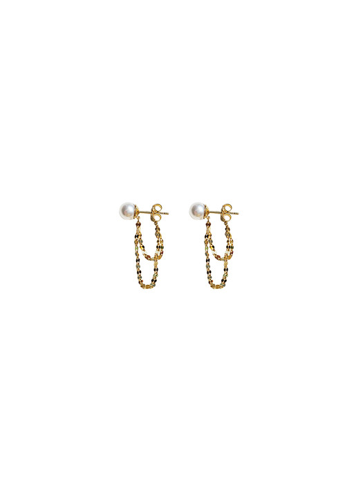 92.5 Silver Pearl Link Earrings
