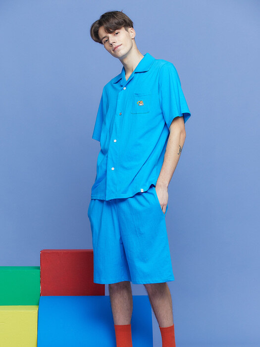 Mens Excavator Blue Pajama Set