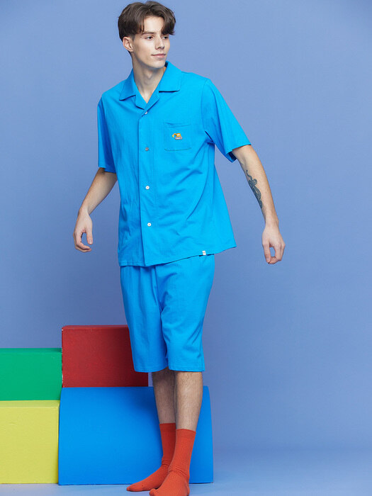 Mens Excavator Blue Pajama Set