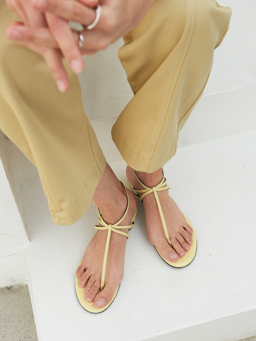 Amelia Sandals Leather Lemon Yellow