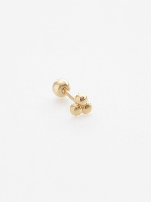 14K Gold Three Ball Piercing, Earrings (14k골드) s17