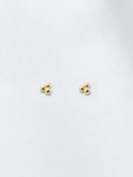 14K Gold Three Ball Piercing, Earrings (14k골드) s17