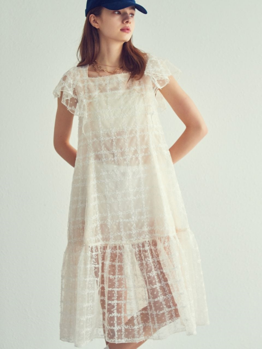 Fairy Lace Sheer Frill Panel Dress
