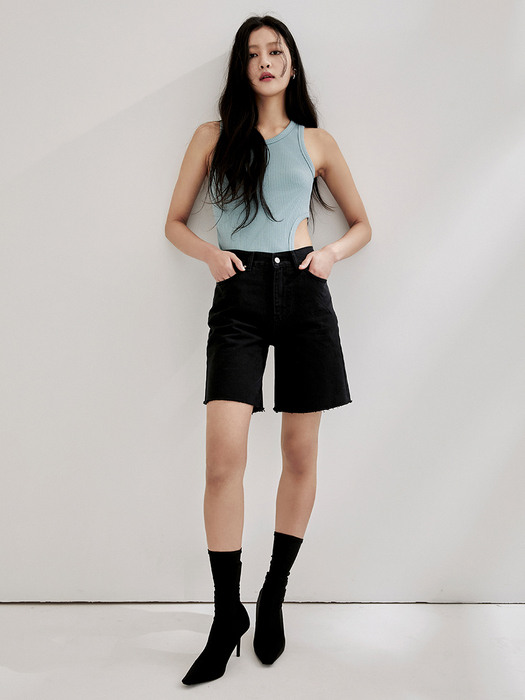 Cachion Denim Shorts - Black